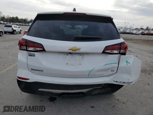 2022 Chevrolet Equinox LT with VIN 3GNAXKEV6NL309974, listed as a Copart auction lot 48933985 with 35,563 mi miles and Salvage Title. Bid and sale history available at DreamBid. Image 6.