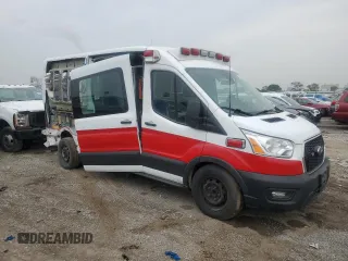 2021 Ford Transit z VIN 1FDBR1CG2MKA65340, wystawiony jako Copart lot #56920445 z przebiegiem Nie podano mil oraz Szkoda całkowita • Salvage title. Historia ofert i sprzedaży dostępna na DreamBid. Obrazek 4.