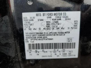 2007 Ford F-150 XLT with VIN 1FTPX14V27FA75991, listed as a Copart auction lot 45953875 with 174,148 mi miles and Salvage Title. Bid and sale history available at carsss.com. Image 12.