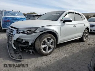 2020 Audi Q5 Premium with VIN WA1ANAFY2L2036350, listed as a Copart auction lot 42344805 with 57,517 mi miles and Salvage Title. Bid and sale history available at carsss.com. Image 1.