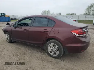 2015 Honda Civic Sedan LX with VIN 19XFB2F50FE101512, listed as a Copart auction lot 49170105 with 65,204 mi miles and Salvage Title. Bid and sale history available at carsss.com. Image 2.