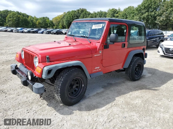 2005 Jeep Wrangler Sport with VIN 1J4FA49S55P372302, listed as a Copart auction lot 71910584 with 116,099 mi miles and Clean Title. Bid and sale history available at carsss.com. Image 1.