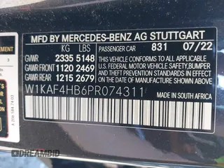 2023 Mercedes-Benz C 300 with VIN W1KAF4HB6PR074311, listed as a IAAI auction lot 41188282 with 18,225 mi miles and . Bid and sale history available at DreamBid. Image 9.