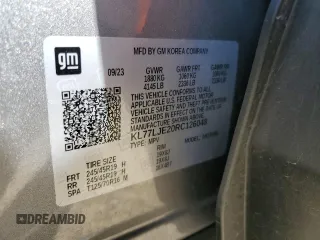 2024 Chevrolet Trax 2RS with VIN KL77LJE20RC126048, listed as a Copart auction lot 50442625 with 23,819 mi miles and Salvage Title. Bid and sale history available at DreamBid. Image 13.