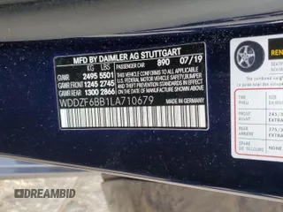 2020 Mercedes-Benz E AMG E 53 with VIN WDDZF6BB1LA710679, listed as a Copart auction lot 42975185 with Not Provided miles and Salvage Title. Bid and sale history available at carsss.com. Image 14.