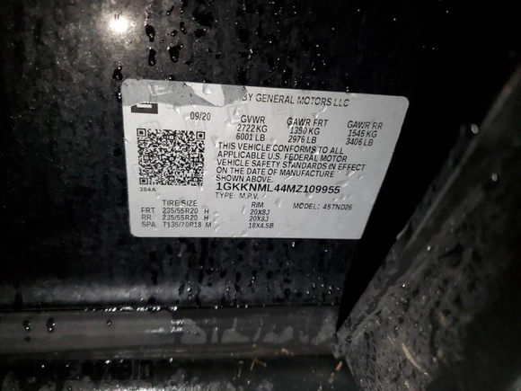 2021 GMC Acadia SLT with VIN 1GKKNML44MZ109955, listed as a Copart auction lot 79130514 with 90,982 mi miles and Salvage Title. Bid and sale history available at DreamBid. Image 15.