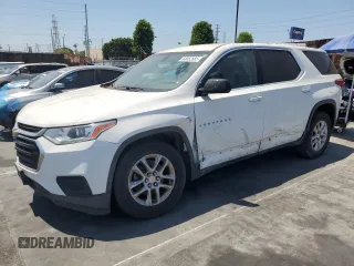 2018 Chevrolet Traverse LS with VIN 1GNERFKW4JJ210426, listed as a Copart auction lot 63052585 with 76,023 mi miles and Salvage title. Bid and sale history available at DreamBid. Image 1.