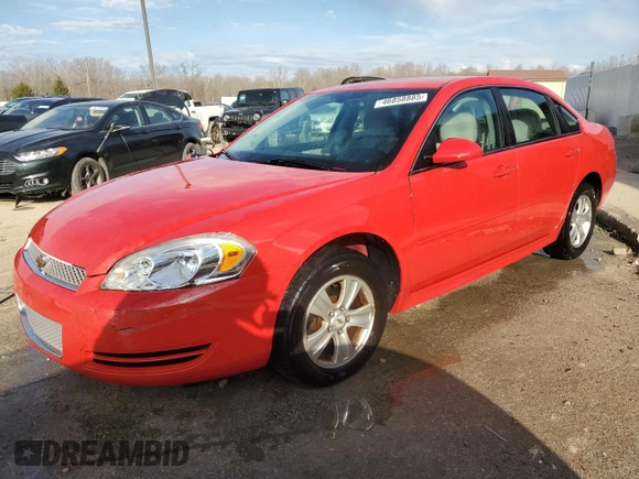 2012 Chevrolet Impala LS Fleet with VIN 2G1WF5E31C1155327, listed as a Copart auction lot 46858885 with 84,617 mi miles and Salvage title. Bid and sale history available at DreamBid. Image 1.