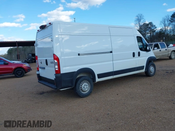 2024 Ram ProMaster Cargo Tradesman with VIN 3C6LRVDG7RE132224, listed as a IAAI auction lot 41711911 with 22,973 mi miles and . Bid and sale history available at DreamBid. Image 4.
