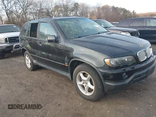 2003 BMW X5 3.0i with VIN 5UXFA53553LV89818, listed as a IAAI auction lot 41461860 with 999,999 mi miles. Bid and sale history available at carsss.com. Image 1.