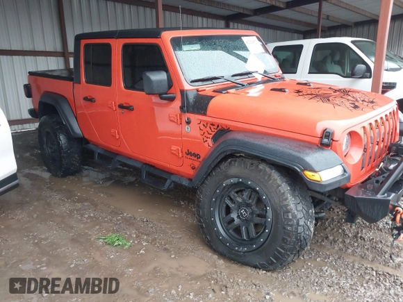 2020 Jeep Gladiator Sport S with VIN 1C6JJTAG4LL177711, listed as a IAAI auction lot 42222877 with 45,462 mi miles and . Bid and sale history available at DreamBid. Image 1.