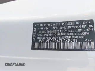 2012 Porsche Cayenne S z VIN WP1AB2A24CLA48791, wystawiony jako IAAI lot #42167069 z przebiegiem 133 819 mil mil oraz . Historia ofert i sprzedaży dostępna na DreamBid. Obrazek 9.