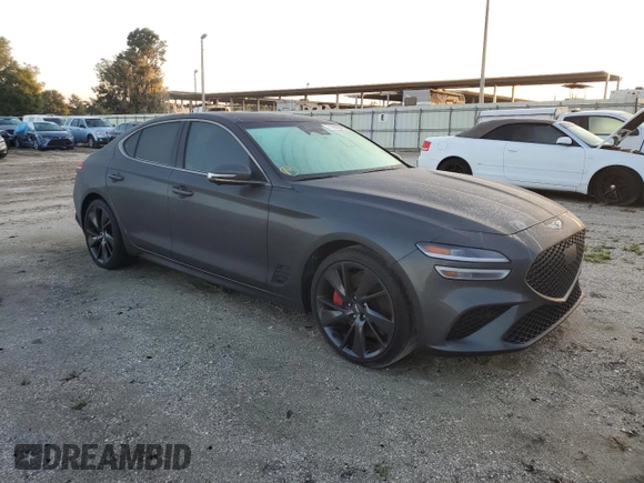 2023 Genesis G70 3.3T with VIN KMTG54TE9PU119801, listed as a Copart auction lot 71101794 with 17,677 mi miles and Non Repairable. Bid and sale history available at carsss.com. Image 4.
