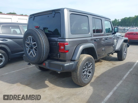 2025 Jeep Wrangler Sahara with VIN 1C4PJXEN5SW525130, listed as a IAAI auction lot 42174096 with 5,387 mi miles and . Bid and sale history available at DreamBid. Image 4.