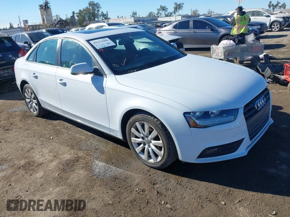 2014 Audi A4 Premium with VIN WAUAFAFL0EN004342, listed as a IAAI auction lot 41233660 with 120,191 mi miles. Bid and sale history available at carsss.com. Image 1.