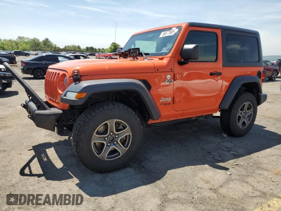 2019 Jeep Wrangler Sport S z VIN 1C4GJXAG8KW576807, wystawiony jako Copart lot #56577505 z przebiegiem 79 968 mil mil oraz Szkoda całkowita • Salvage title. Historia ofert i sprzedaży dostępna na DreamBid. Obrazek 1.