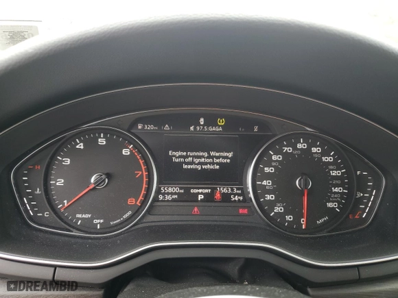 2019 Audi A4 Premium with VIN WAUDNAF45KA030818, listed as a Copart auction lot 53670475 with 55,800 mi miles and Salvage Title. Bid and sale history available at carsss.com. Image 9.