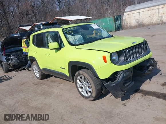 2017 Jeep Renegade Altitude with VIN ZACCJBBB1HPF11677, listed as a IAAI auction lot 41711727 with 58,527 mi miles and . Bid and sale history available at DreamBid. Image 1.