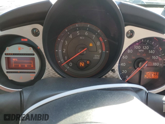 2010 Nissan 370Z Touring with VIN JN1AZ4EH6AM501763, listed as a Copart auction lot 45717785 with 102,341 mi miles and Salvage Title. Bid and sale history available at DreamBid. Image 9.