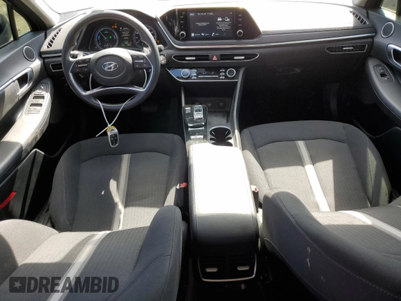 2020 Hyundai Sonata Hybrid Blue with VIN KMHL24JJ0LA012441, listed as a Copart auction lot 73644573 with 23,829 mi miles. Bid and sale history available at carsss.com. Image 8.