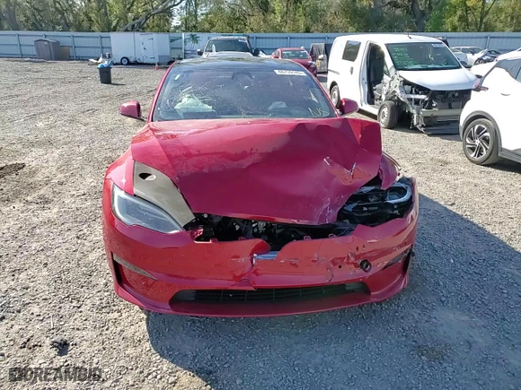 2023 Tesla Model S with VIN 5YJSA1E5XPF499692, listed as a Copart auction lot 48759145 with 0 mi miles and Salvage Title. Bid and sale history available at carsss.com. Image 11.