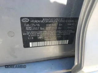 2016 Hyundai Sonata SE with VIN 5NPE24AF4GH402546, listed as a Copart auction lot 55767435 with 121,487 mi miles and Salvage Title. Bid and sale history available at carsss.com. Image 12.