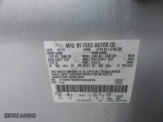 2013 Ford Explorer with VIN 1FM5K7B88DGA54294, listed as a IAAI auction lot 41342587 with 262,122 mi miles. Bid and sale history available at carsss.com. Image 9.
