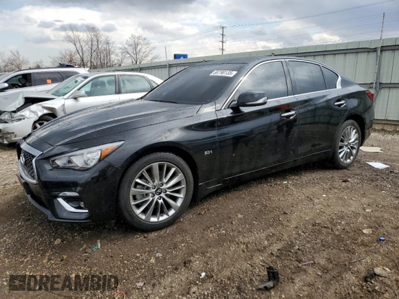 2020 Infiniti Q50 Pure with VIN JN1EV7ARXLM250598, listed as a Copart auction lot 50798135 with 76,069 mi miles and Salvage title. Bid and sale history available at DreamBid. Image 1.