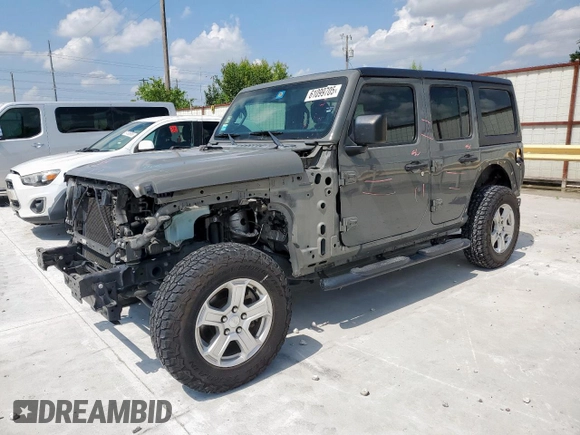 2020 Jeep Wrangler Unlimited Sport S with VIN 1C4HJXDN0LW276906, listed as a Copart auction lot 61099705 with 103,873 mi miles and Salvage title. Bid and sale history available at DreamBid. Image 1.