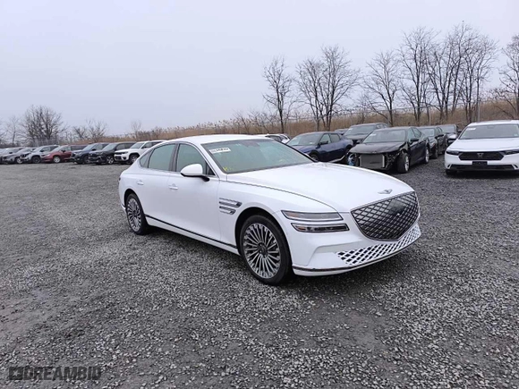 2023 Genesis Electrified G80 with VIN KMTGE4S11PU007105, listed as a Copart auction lot 49897265 with 5,283 mi miles and Clean Title. Bid and sale history available at carsss.com. Image 3.
