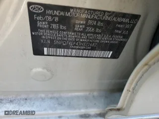 2018 Hyundai Elantra SE with VIN 5NPD74LF4JH322682, listed as a Copart auction lot 43259565 with 40,067 mi miles and Salvage Title. Bid and sale history available at carsss.com. Image 13.