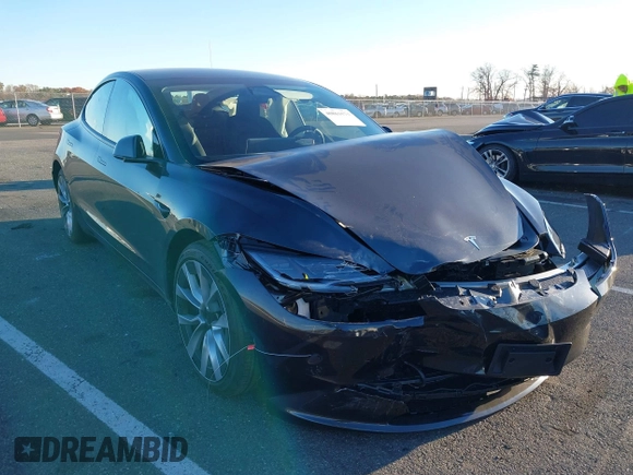 2024 Tesla Model 3 with VIN 5YJ3E1EA7RF853483, listed as a IAAI auction lot 40863575 with 1,173 mi miles and . Bid and sale history available at carsss.com. Image 1.