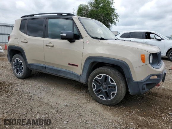 2016 Jeep Renegade Trailhawk with VIN ZACCJBCT7GPC50495, listed as a Copart auction lot 55705395 with 161,439 mi miles and Salvage title. Bid and sale history available at DreamBid. Image 4.