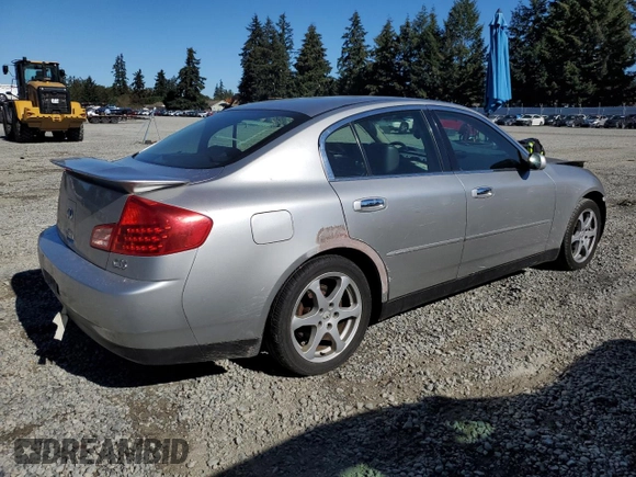 2003 Infiniti G35 w/Leather with VIN JNKCV51E83M001415, listed as a Copart auction lot 74638014 with 208,921 mi miles and Salvage Title. Bid and sale history available at DreamBid. Image 3.