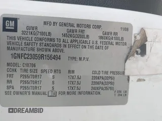 2009 Chevrolet Tahoe 2LT z VIN 1GNFC23059R156494, wystawiony jako IAAI lot #42423722 z przebiegiem Nie podano mil oraz . Historia ofert i sprzedaży dostępna na DreamBid. Obrazek 9.