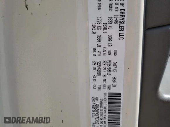 2009 Chrysler Aspen Limited with VIN 1A8HW58PX9F713216, listed as a Copart auction lot 63019004 with 156,909 mi miles and Salvage Title. Bid and sale history available at DreamBid. Image 15.