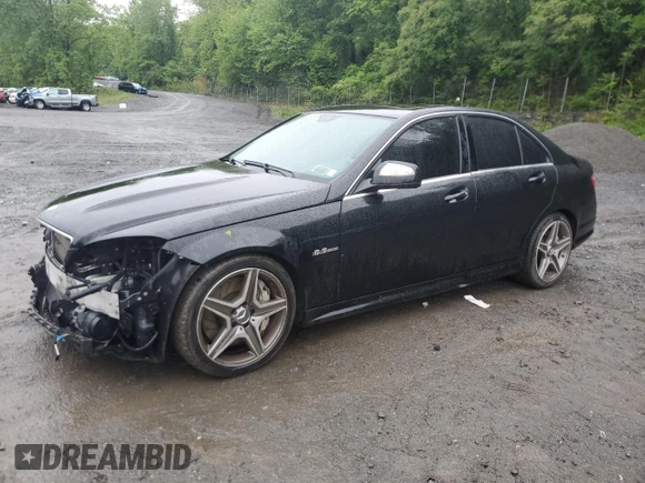 2009 Mercedes-Benz C 63 AMG with VIN WDDGF77X89F299732, listed as a Copart auction lot 57560915 with 116,839 mi miles and Salvage title. Bid and sale history available at DreamBid. Image 1.