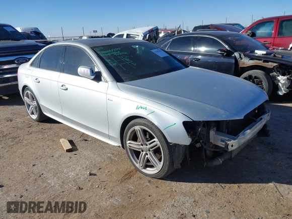 2013 Audi A4 Prestige with VIN WAUKFAFL0DA161928, listed as a IAAI auction lot 41403253 with 87,394 mi miles. Bid and sale history available at carsss.com. Image 1.