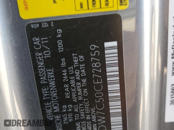 2012 BMW 3 Series 328i z VIN WBADW7C50CE728759, wystawiony jako Copart lot #51650185 z przebiegiem Nie podano mil oraz Szkoda całkowita • Salvage title. Historia ofert i sprzedaży dostępna na DreamBid. Obrazek 12.