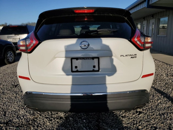 2015 Nissan Murano Platinum with VIN 5N1AZ2MH9FN254108, listed as a Copart auction lot 50627235 with 109,655 mi miles and Salvage Title. Bid and sale history available at carsss.com. Image 6.