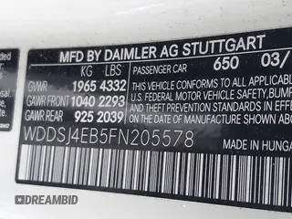 2015 Mercedes-Benz CLA 250 with VIN WDDSJ4EB5FN205578, listed as a IAAI auction lot 41669454 with 112,017 mi miles and . Bid and sale history available at DreamBid. Image 9.