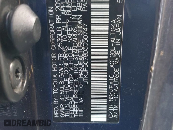 2013 Scion tC z VIN JTKJF5C78D3050747, wystawiony jako Copart lot #50610645 z przebiegiem 92 004 mil mil oraz Szkody całkowita. Historia ofert i sprzedaży dostępna na DreamBid. Obrazek 12.