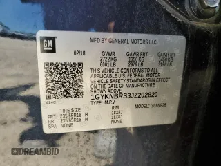 2018 Cadillac XT5 AWD with VIN 1GYKNBRS3JZ202820, listed as a Copart auction lot 53947365 with 97,120 mi miles and Salvage title. Bid and sale history available at DreamBid. Image 14.