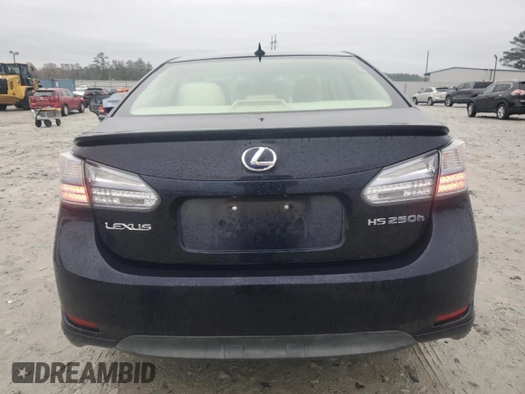 2010 Lexus HS 250h with VIN JTHBB1BA5A2037077, listed as a Copart auction lot 80104224 with 122,760 mi miles and Salvage Title. Bid and sale history available at DreamBid. Image 6.