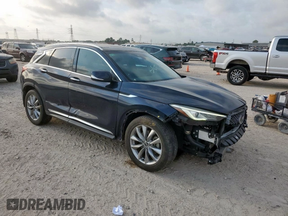 2019 Infiniti QX50 Luxe with VIN 3PCAJ5M12KF133509, listed as a Copart auction lot 57628305 with 52,127 mi miles and Salvage title. Bid and sale history available at DreamBid. Image 4.