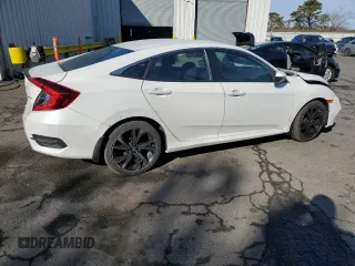 2020 Honda Civic Sedan Sport with VIN 2HGFC2F80LH596822, listed as a Copart auction lot 50252135 with 51,410 mi miles and Salvage Title. Bid and sale history available at carsss.com. Image 3.