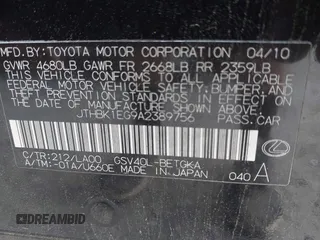 2010 Lexus ES 330 z VIN JTHBK1EG9A2389756, wystawiony jako IAAI lot #42130156 z przebiegiem 150 801 mil mil oraz . Historia ofert i sprzedaży dostępna na DreamBid. Obrazek 9.