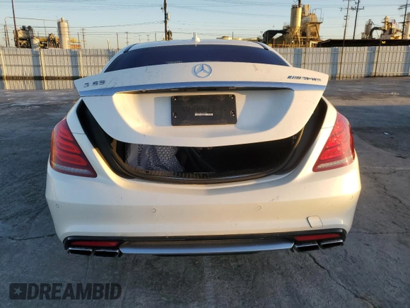 2016 Mercedes-Benz S-Class AMG S 63 with VIN WDDUG7JB2GA237685, listed as a Copart auction lot 36030283 with 0 mi miles. Bid and sale history available at carsss.com. Image 6.