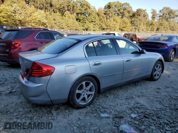 2003 Infiniti G35 w/Leather with VIN JNKCV51EX3M318774, listed as a Copart auction lot 76912684 with 173,249 mi miles and Salvage Title. Bid and sale history available at DreamBid. Image 3.