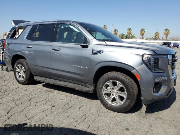 2022 GMC Yukon SLE with VIN 1GKS2AKD5NR329485, listed as a Copart auction lot 47016325 with 0 mi miles and Salvage Title. Bid and sale history available at carsss.com. Image 4.